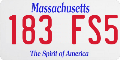 MA license plate 183FS5
