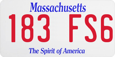 MA license plate 183FS6