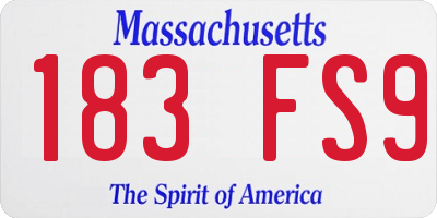 MA license plate 183FS9