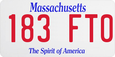 MA license plate 183FT0