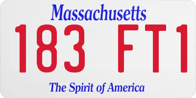 MA license plate 183FT1