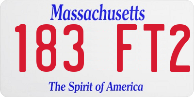 MA license plate 183FT2