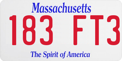 MA license plate 183FT3