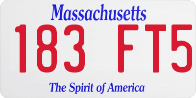 MA license plate 183FT5