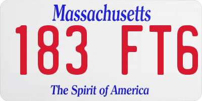 MA license plate 183FT6