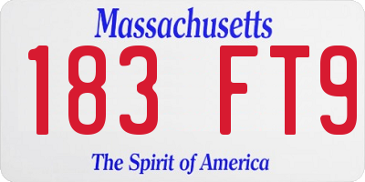 MA license plate 183FT9