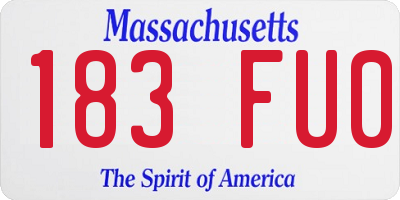 MA license plate 183FU0