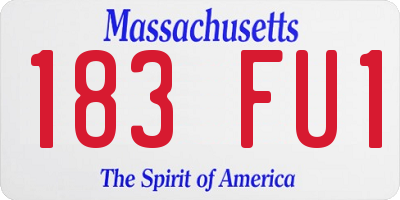 MA license plate 183FU1