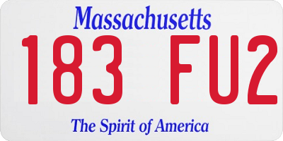 MA license plate 183FU2