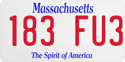 MA license plate 183FU3