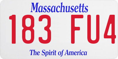MA license plate 183FU4