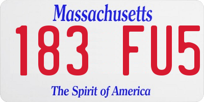 MA license plate 183FU5