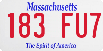 MA license plate 183FU7