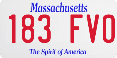MA license plate 183FV0