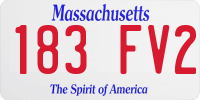 MA license plate 183FV2