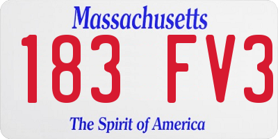 MA license plate 183FV3