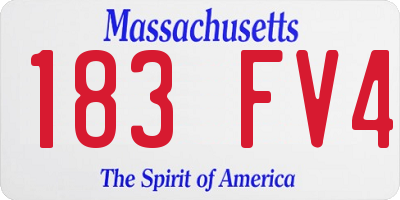 MA license plate 183FV4
