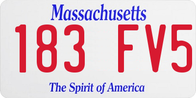 MA license plate 183FV5