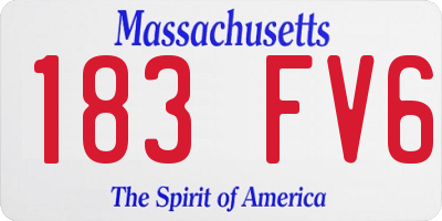 MA license plate 183FV6