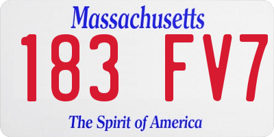 MA license plate 183FV7