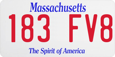 MA license plate 183FV8