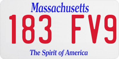MA license plate 183FV9