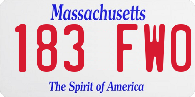 MA license plate 183FW0