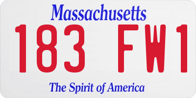 MA license plate 183FW1
