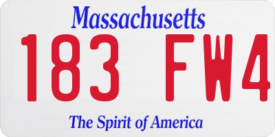 MA license plate 183FW4