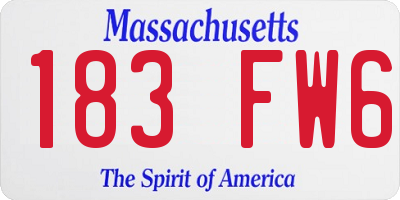 MA license plate 183FW6
