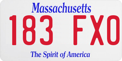 MA license plate 183FX0