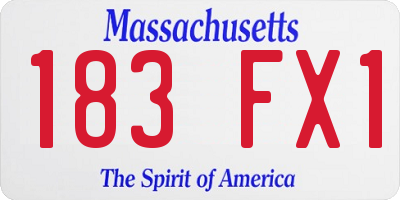MA license plate 183FX1