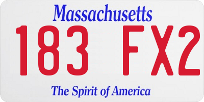 MA license plate 183FX2