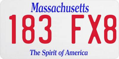 MA license plate 183FX8