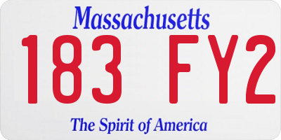 MA license plate 183FY2