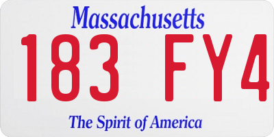 MA license plate 183FY4