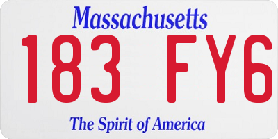 MA license plate 183FY6