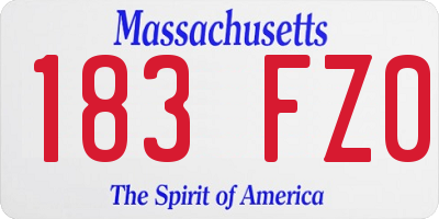 MA license plate 183FZ0