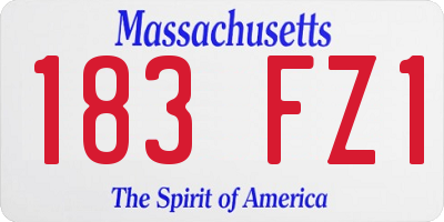 MA license plate 183FZ1