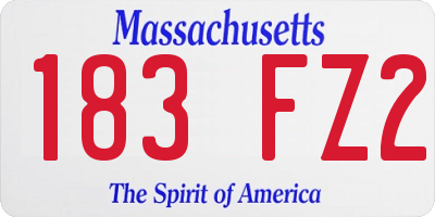 MA license plate 183FZ2
