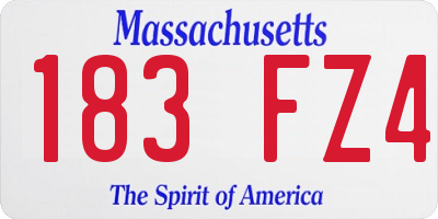 MA license plate 183FZ4