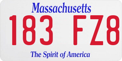 MA license plate 183FZ8