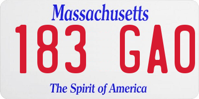 MA license plate 183GA0