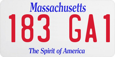 MA license plate 183GA1