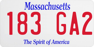MA license plate 183GA2