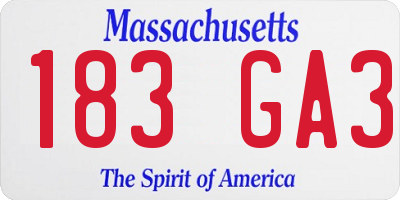 MA license plate 183GA3