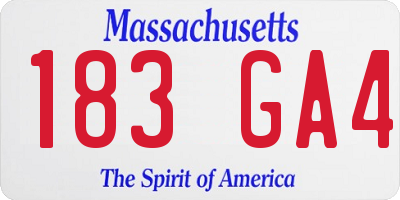 MA license plate 183GA4