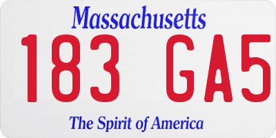 MA license plate 183GA5