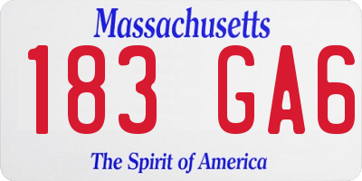 MA license plate 183GA6