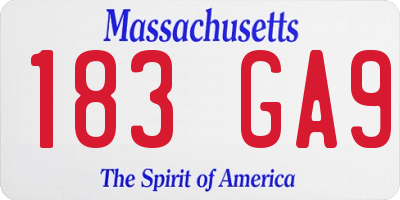 MA license plate 183GA9